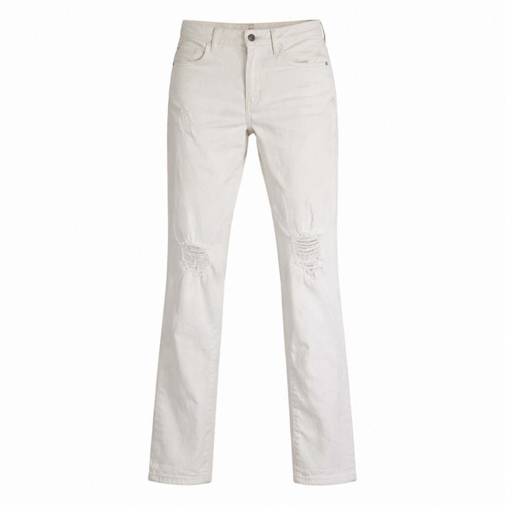 Pilcro Slim Boyfriend Jeans Womens 29 White Distressed Stretch Denim
